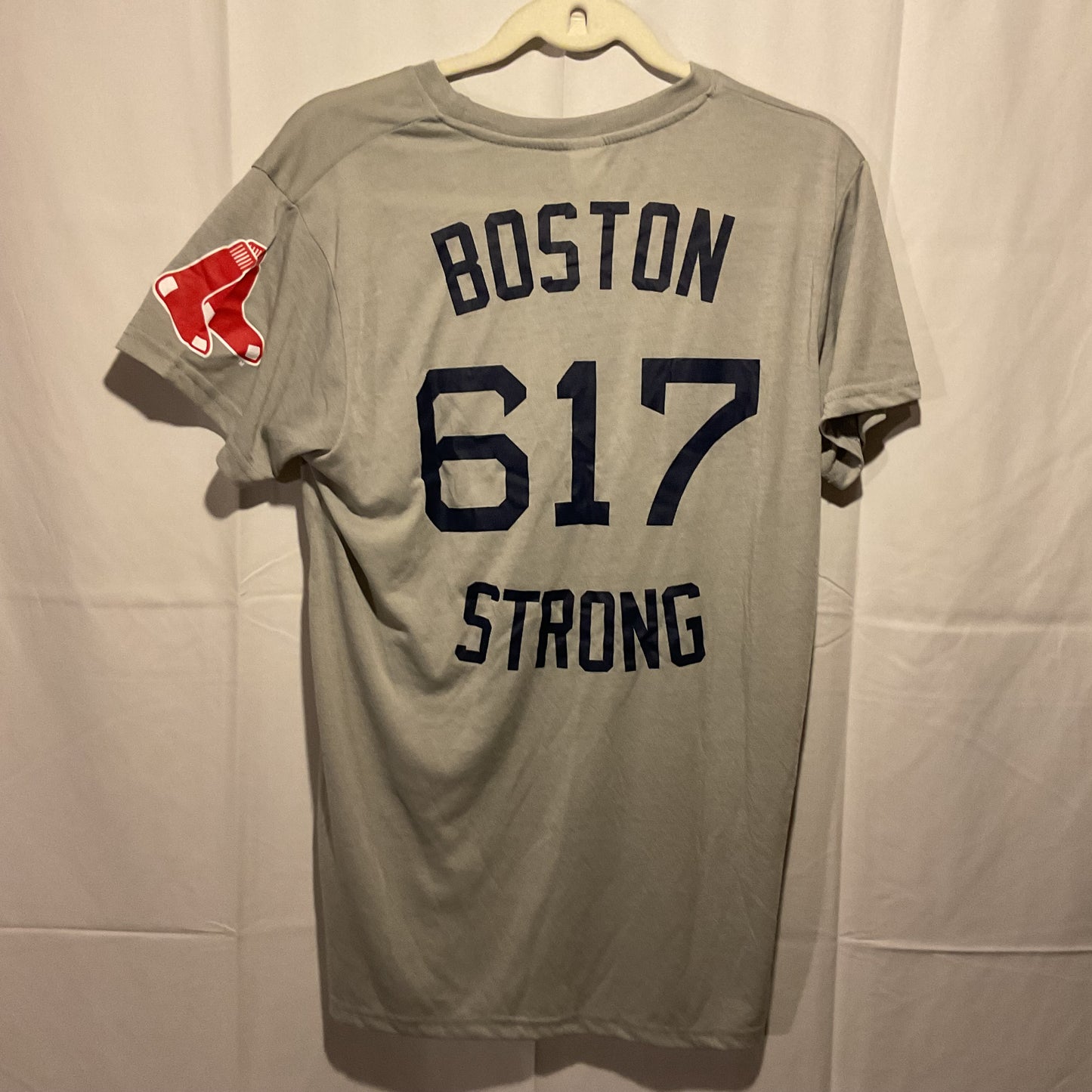 (M) Boston Strong Red Sox T-Shirt Front Back & Sleeve Graphics