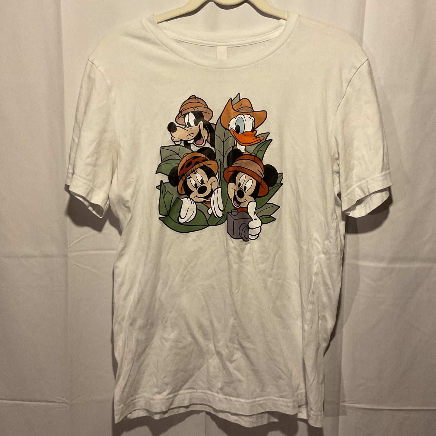 (M) Disney Mickey Mouse Donald Duck Goofy Mini Mouse Front Graphic T-Shirt BELLA CANVAS BRAND