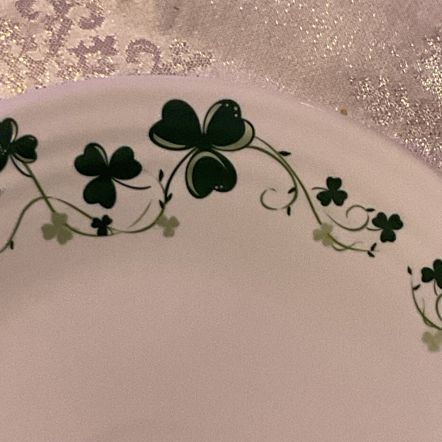 Fiesta St Patrick's Clover Shamrock 9" Luncheon Lunch Plate White BRAND NEW!