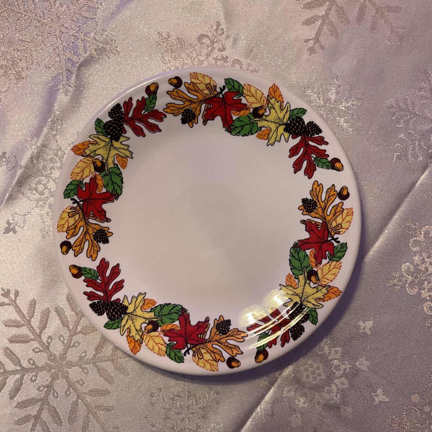 Fiestaware White Fall Lunch Plate Fiesta Exclusive 9” Luncheon Leaf BRAND NEW