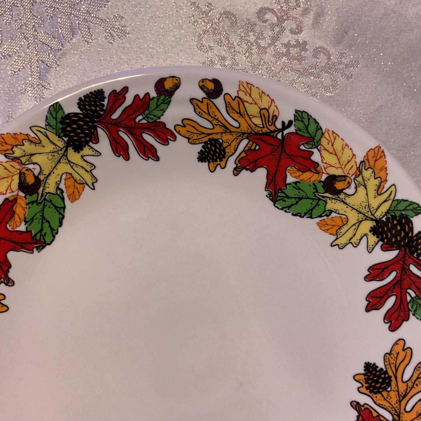 Fiestaware White Fall Lunch Plate Fiesta Exclusive 9” Luncheon Leaf BRAND NEW