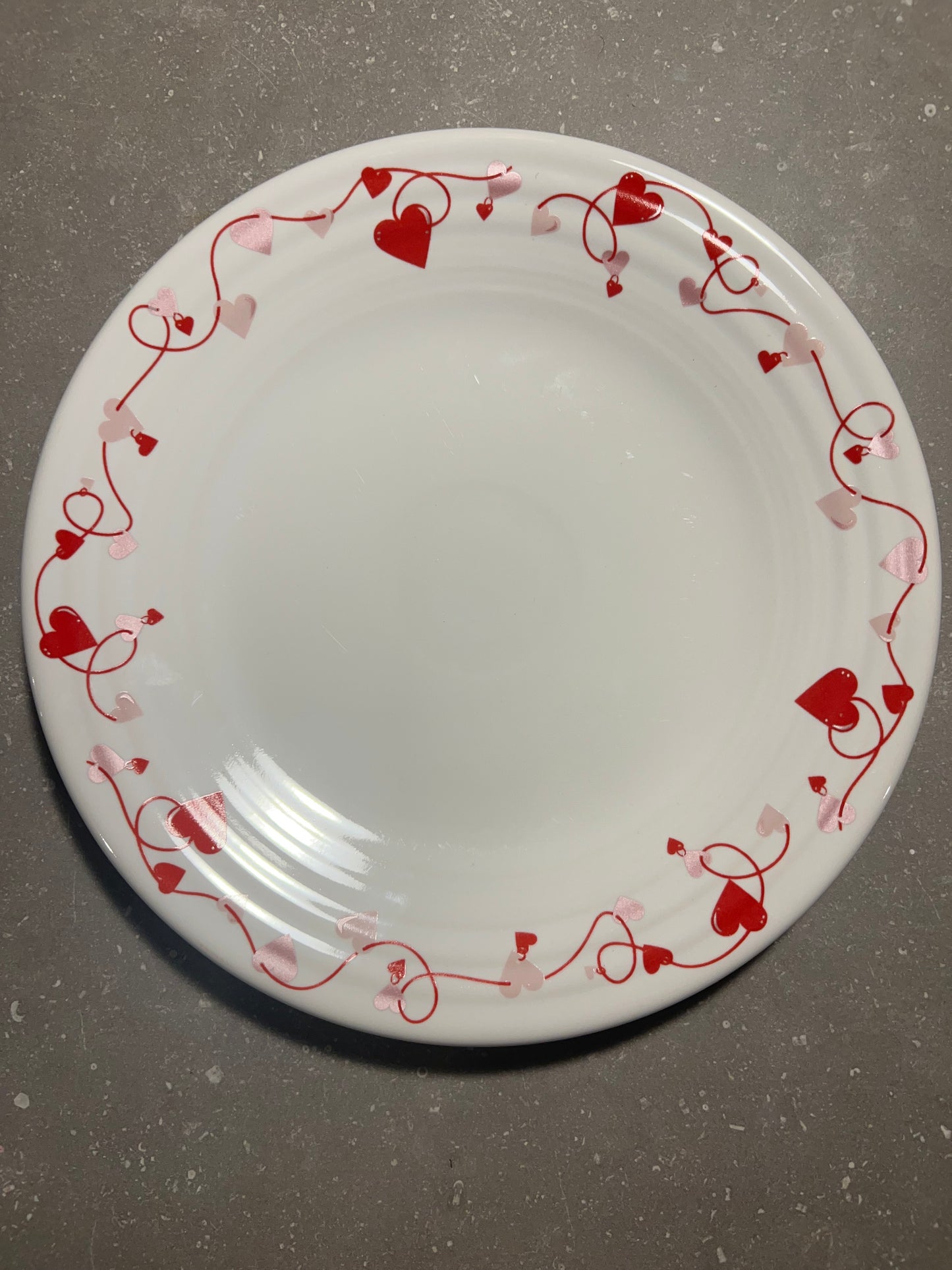 RARE Fiesta Heart Valentine’s 9" Luncheon Lunch Plate White BRAND NEW FIESTAWARE