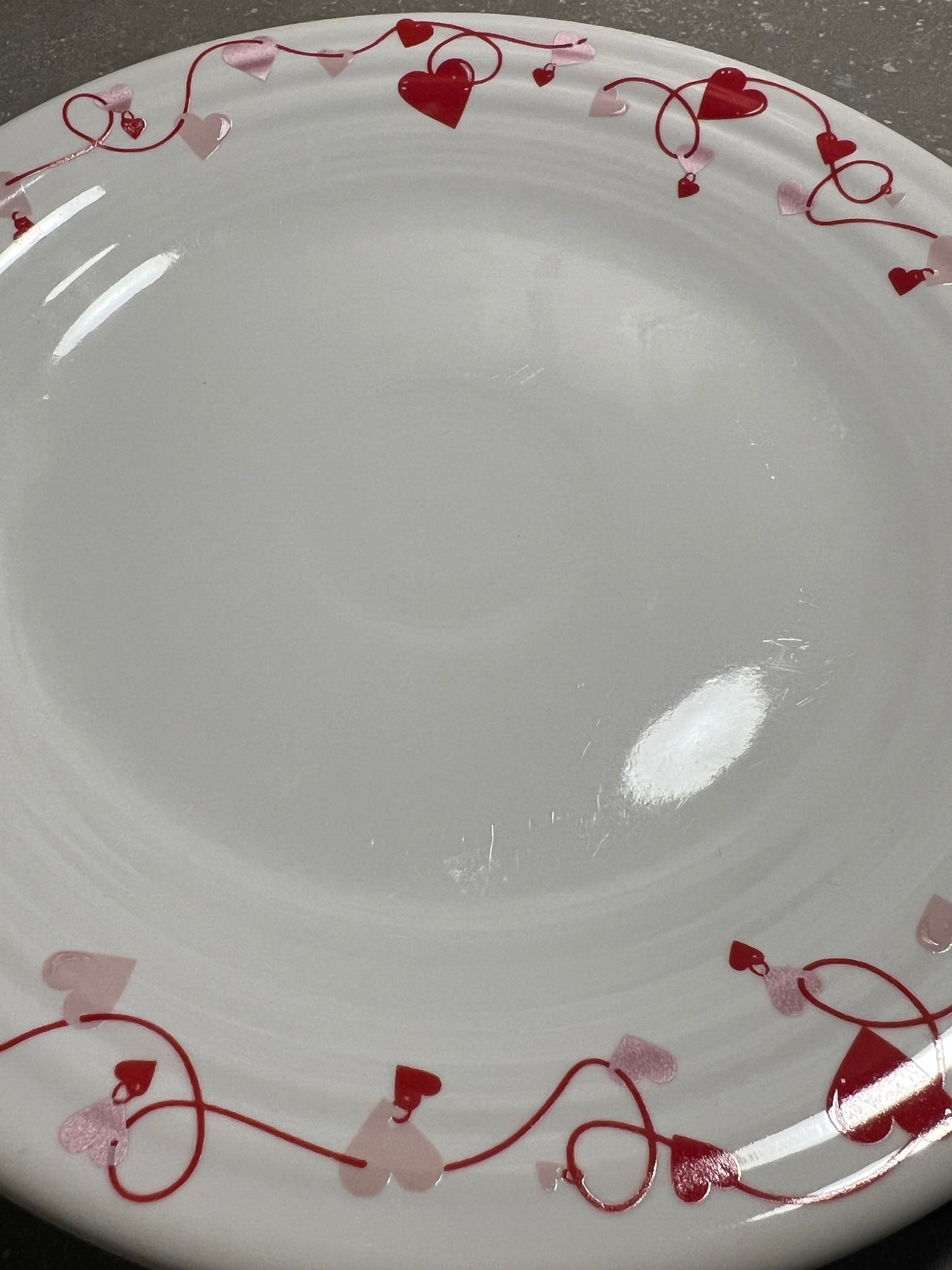 RARE Fiesta Heart Valentine’s 9" Luncheon Lunch Plate White BRAND NEW FIESTAWARE